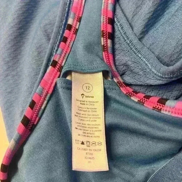 Youth Girls Ivivva by Lululemon tank with built in bra - Picture 3 of 3